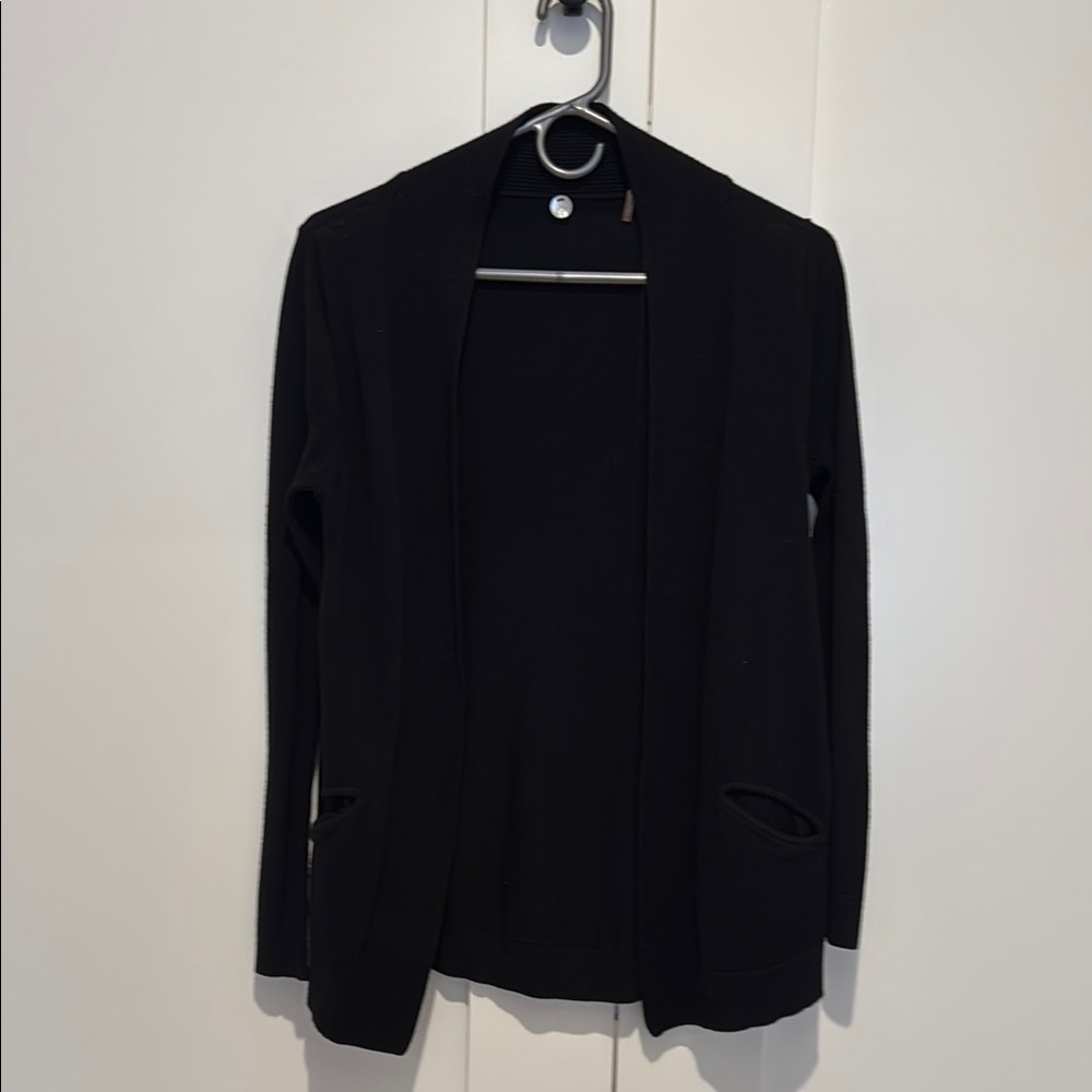 Black Open Front Cardigan
